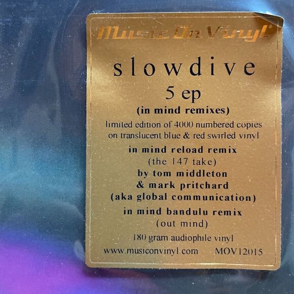 Slowdive 5 EP: In Mind Remixes, Ltd Ed Numbered Blue Red Swirl Vinyl EP MOV 2021 - Picture 2 of 3